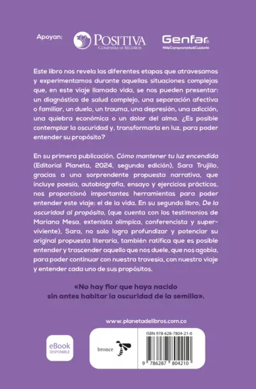 Contraportada De la oscuridad al propósito