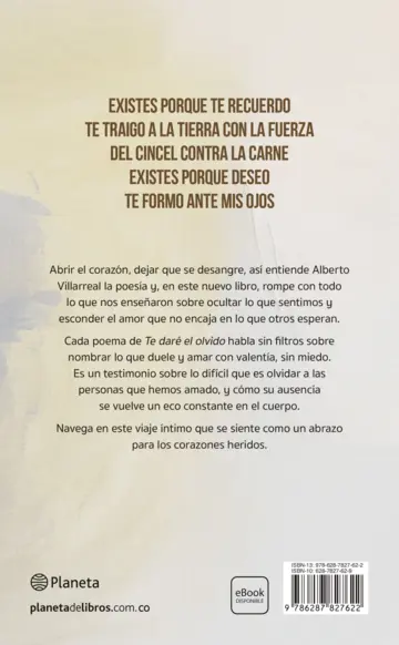 Contraportada Te daré el olvido