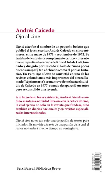 Contraportada Ojo al cine. Tomo 1