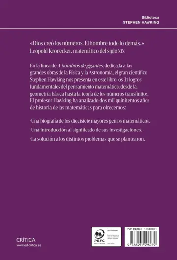 Contraportada Dios creó los números