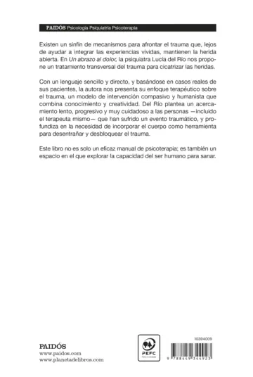 Contraportada Un abrazo al dolor