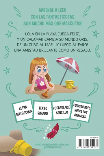 Contraportada Aprender a leer con Las Fantasticotas 13. Lola juega con las olas