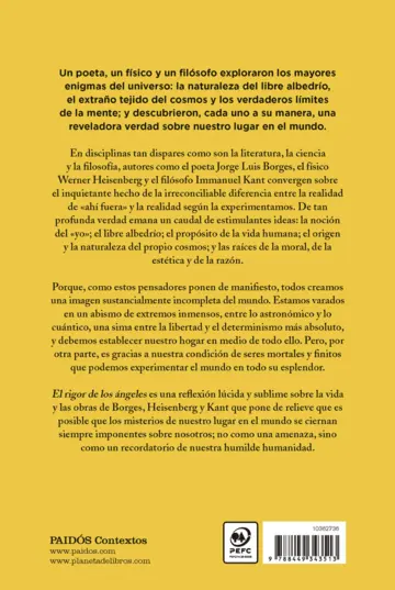 Contraportada El rigor de los ángeles