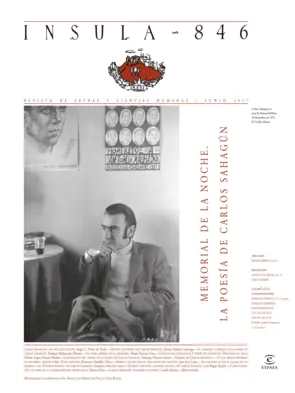 Portada Memorial de la noche. La poesía de Carlos Sahagún (Ínsula n° 846, junio 2017)