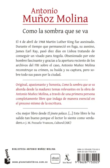 Contraportada Como la sombra que se va