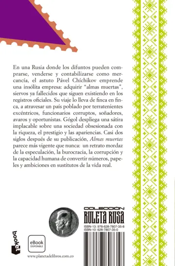 Contraportada Almas muertas