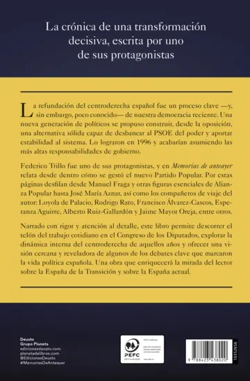 Contraportada Memorias de anteayer