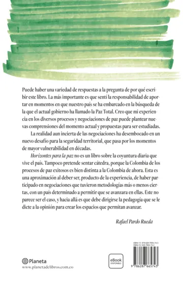 Contraportada Horizontes para la paz