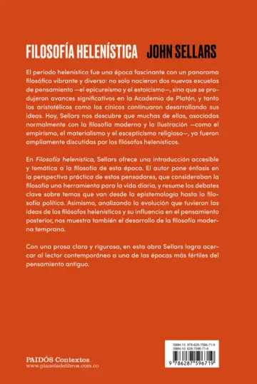 Contraportada Filosofía helenística