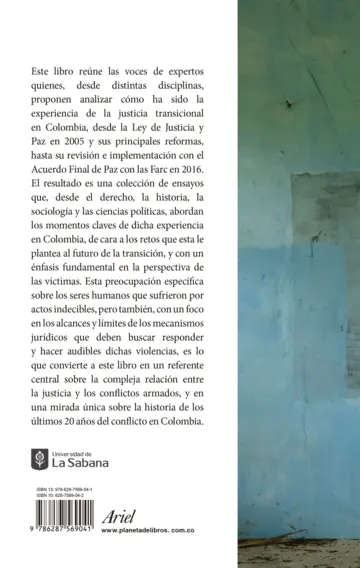 Contraportada Justicia transicional en Colombia