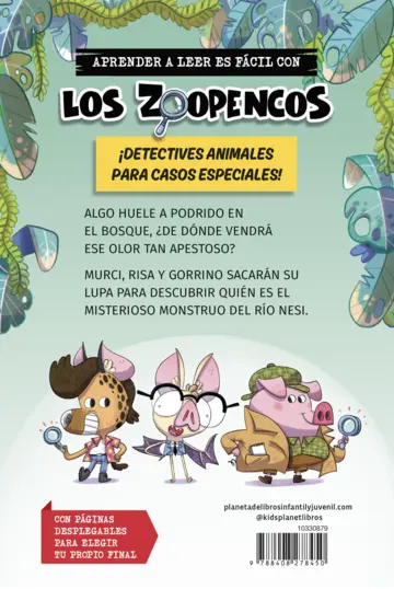 Contraportada Aprender a leer con... Los Detectives Zoopencos 1. El monstruo del río Nesi