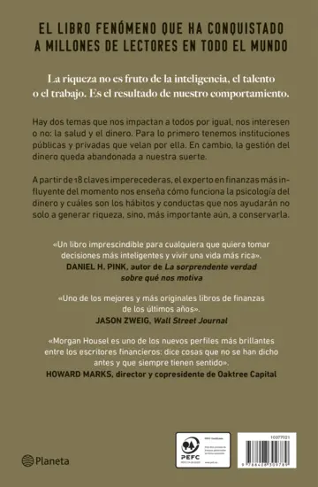 Contraportada La psicología del dinero (edición de lujo)