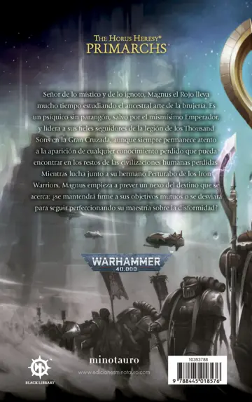 Contraportada Primarchs nº 03 Magnus el Rojo: Señor de Prospero