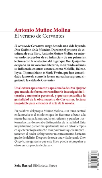 Contraportada El verano de Cervantes