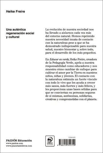 Contraportada Educar en verde